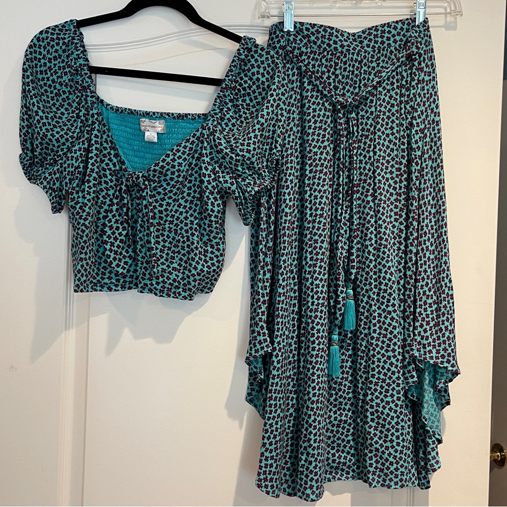 Band of Gypsies skirt with crop top.Top,medium,skirt large